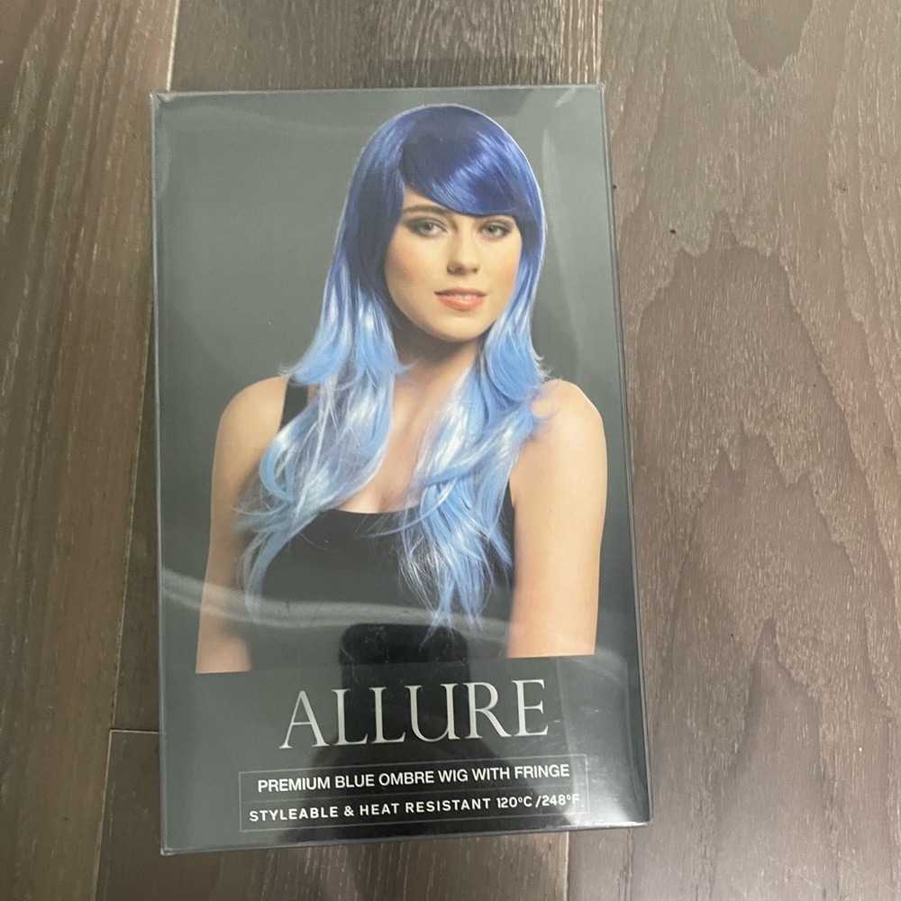 Allure premium Blue Ombré wig with fringe bangs. NWT (b6)